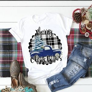 Merry Christmas truck tee